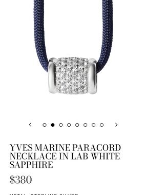 Dorsey Yves Marine Paracord Necklace in Navy with Lab White Sapphire Pavé
